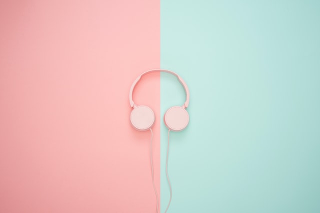 Pink And Blue Headphones